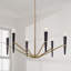 Lustre 33 lumières x L 33 po x H 22,5 po en laiton vieilli et noir