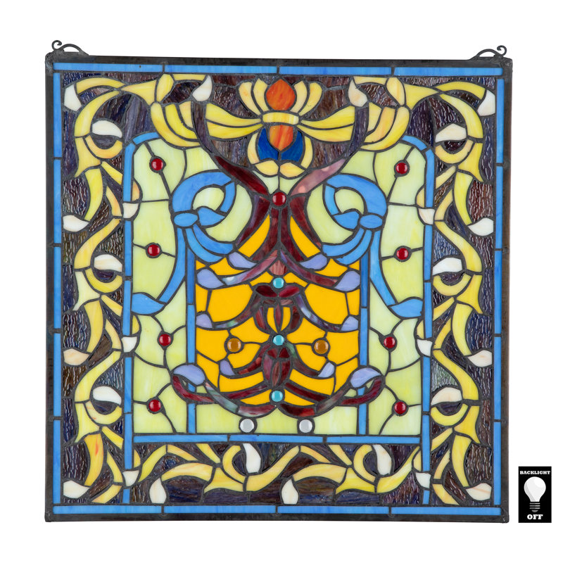 Bedford Manor Multicolor Stained Glass Window Panel