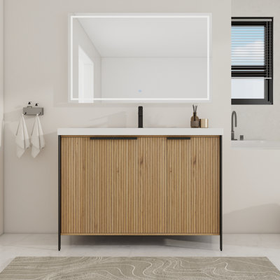 48'' Single Bathroom Vanity with Resin Top