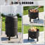 Outsunny 3-in-1 Vertical Barbecue Charcoal Smoker, BBQ with 2 Grill Grates