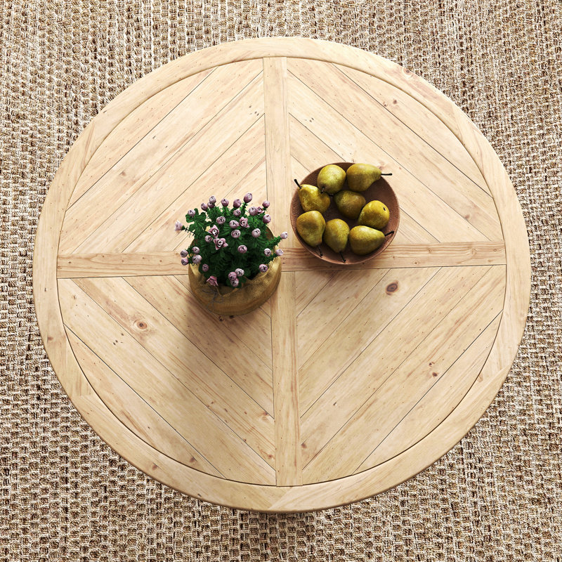 Solid Wood Round Dining Table, Natural