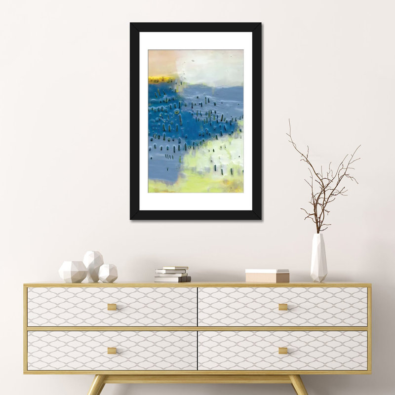 «Concord III» par Sue Jachimiec, reproduction sur toile tendue, H 24 po x l 16 po x P 1 po, Papier d'art encadré noir, Blanc