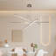 Lustre moderne 48 po à DEL à 3 branches géométriques, suspension réglable, finition en métal lisse pour la salle à manger, le salon et le bureau