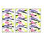 «Yellow Purpule» et «Zig Zag» rose abstraite - reproduction de cadre flottant sur toile 3 pièces-155295306-155295302