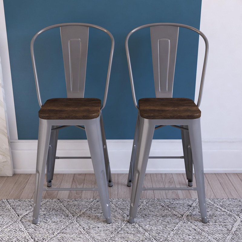 North Andover Bar Stool, Silver, Counter Stool (23.5” Seat Height)
