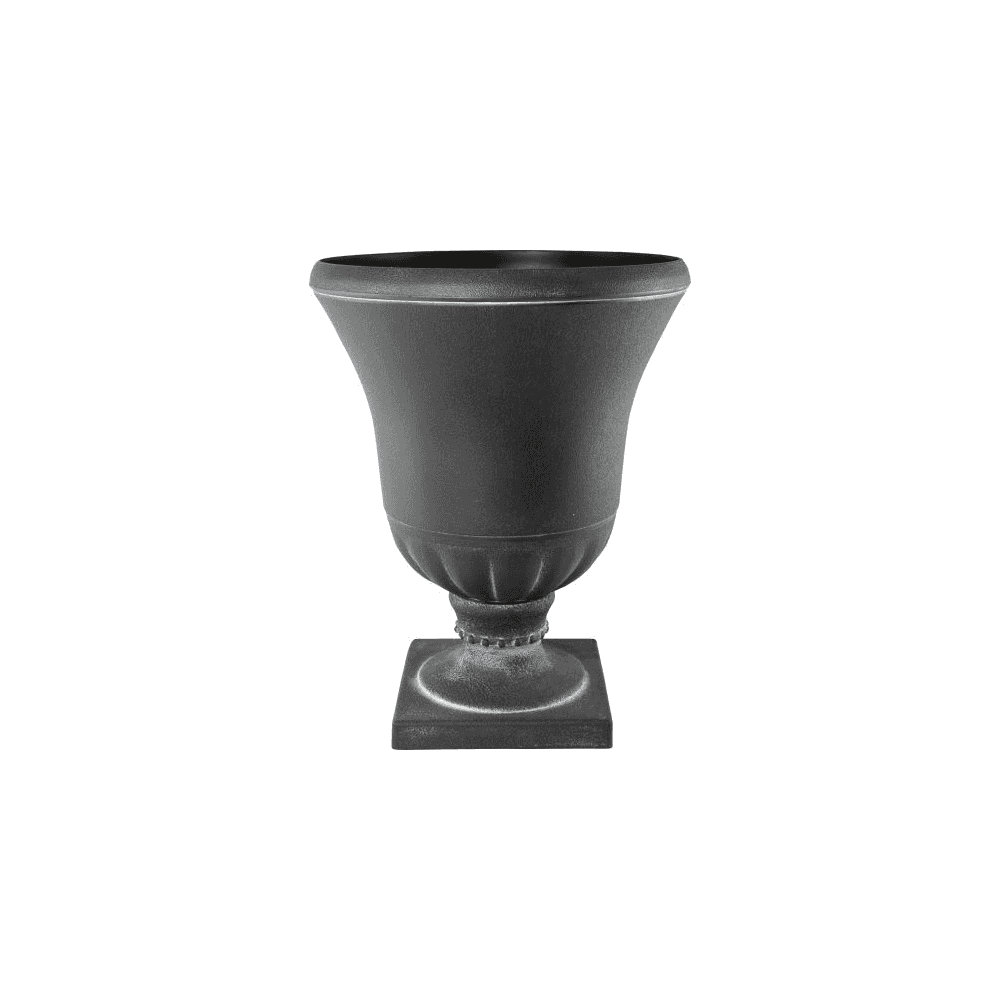 Greek Style Urn Garden Planter 26LT 38.8cm Stone Effect Outdoor Basalt Look 100% Recycled Plastic Round Flower Pot