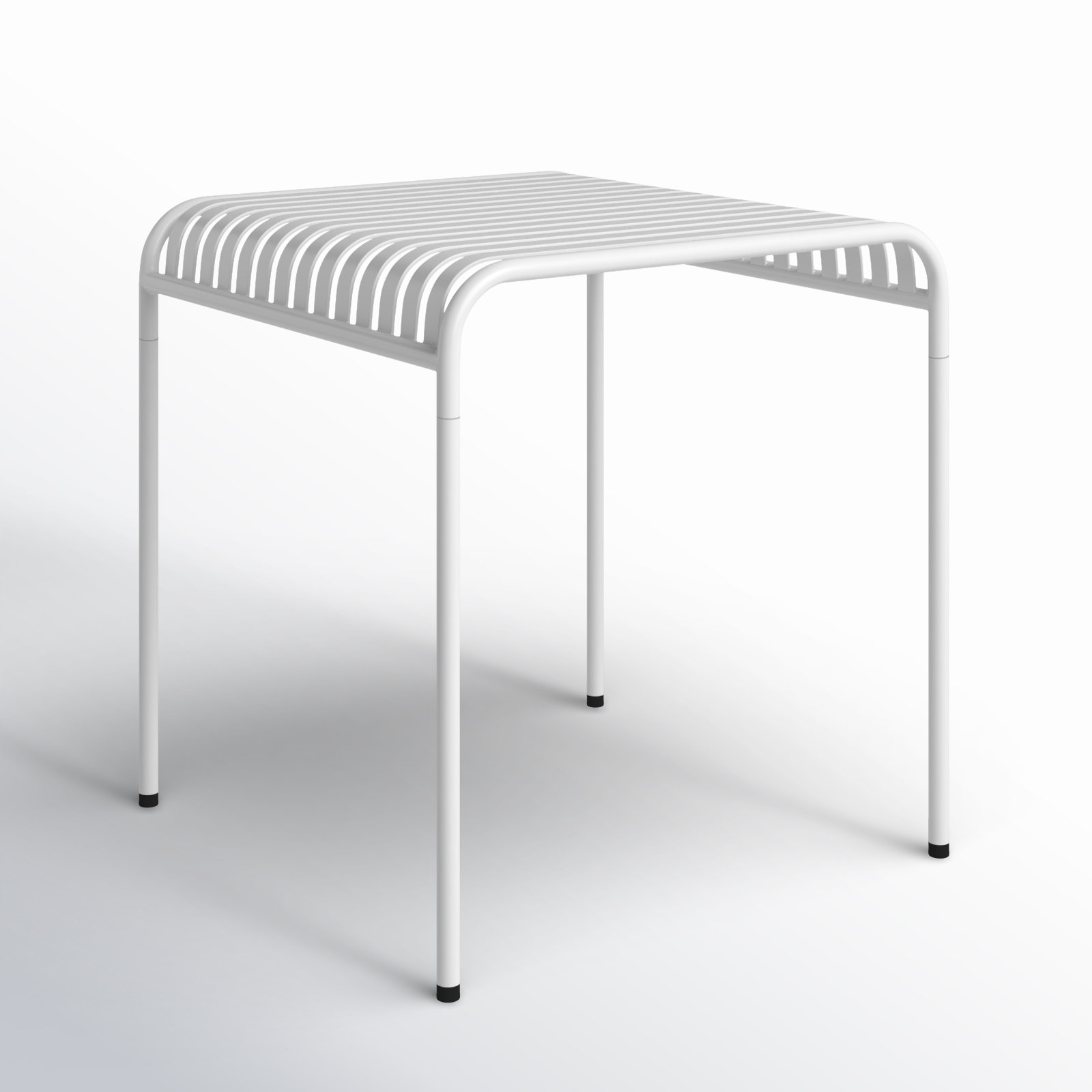 Abra 28" W x 28" D Square Steel Outdoor Dining Table, White