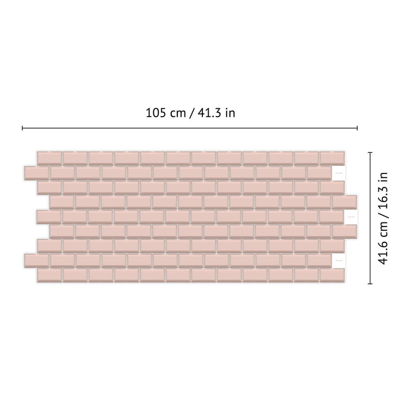 14cm W x 28cm L Aluminum Peel and Stick Subway Tile