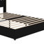 Soft Quilted Bed Frame with USB Ports, Ambient Night Light, and Decorative Rivets-1523413353