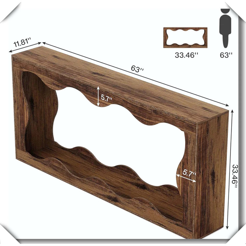Table de présentation industrielle moderne à deux niveaux polyvalente, Brun rustique