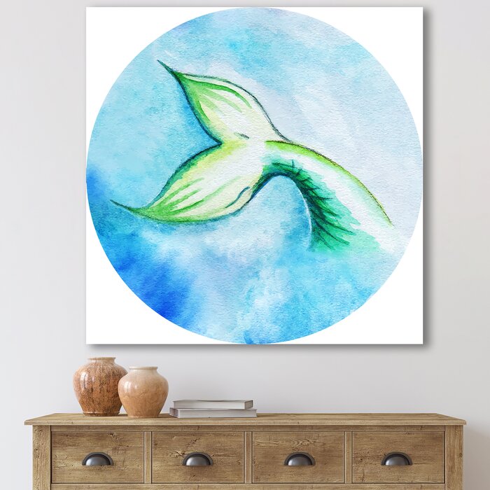 Bless international Mermaid Fish Tail Framed On Canvas Painting | Wayfair