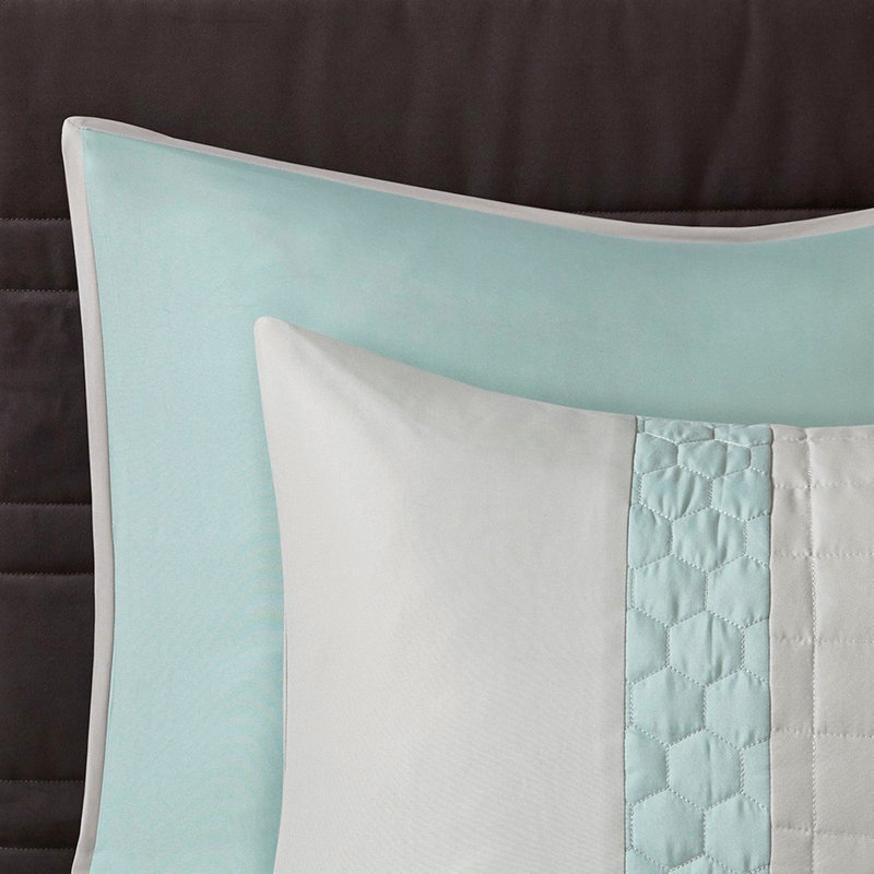 Très grand édredon 8 pièces / gris -, Détails,, Édredon pour très grand lit + 7 pièces supplém