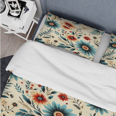 Vintage Gypsy Boho Pattern - Floral Print Duvet Cover Set