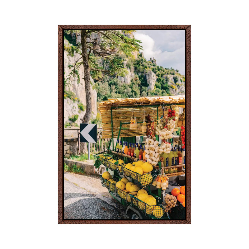 Amalfi Coast Drive XV by Bethany Young - Print on Canvas, Classic Brown Wood Framed, 101.6cm H x 66.04cm W x 3.81cm D