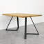 Ferriday Oak Solid Wood Top Metal Base Dining Table-1297300345-1297300344