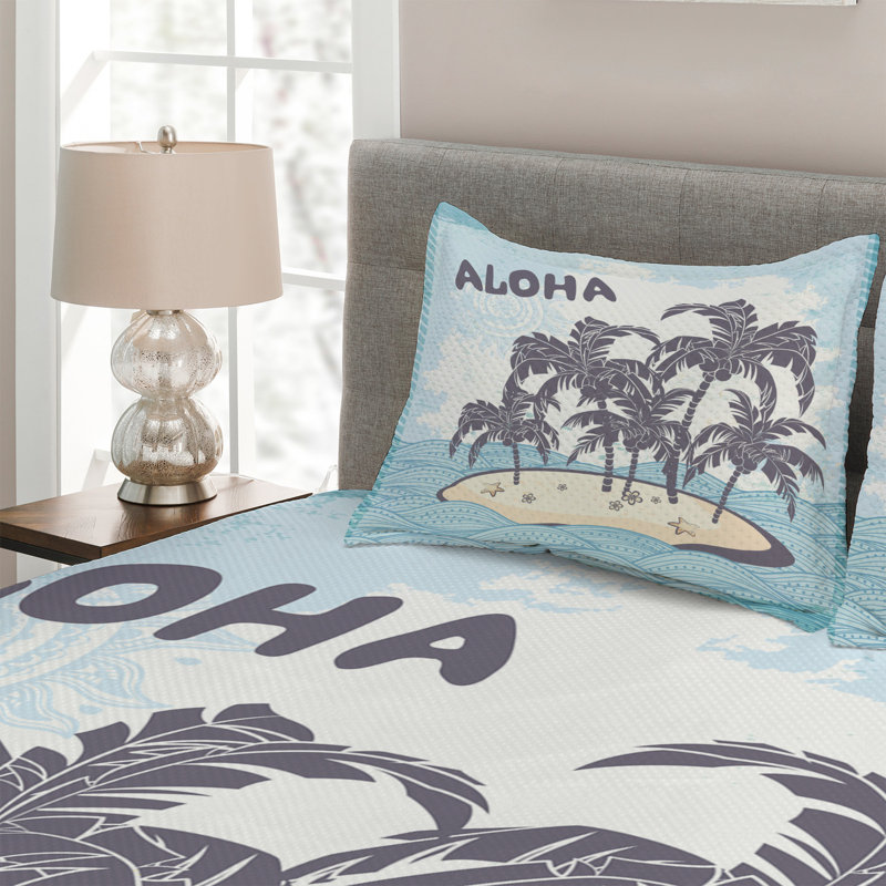 Island Coastal Coverlet, King Bedspread + 2 Shams