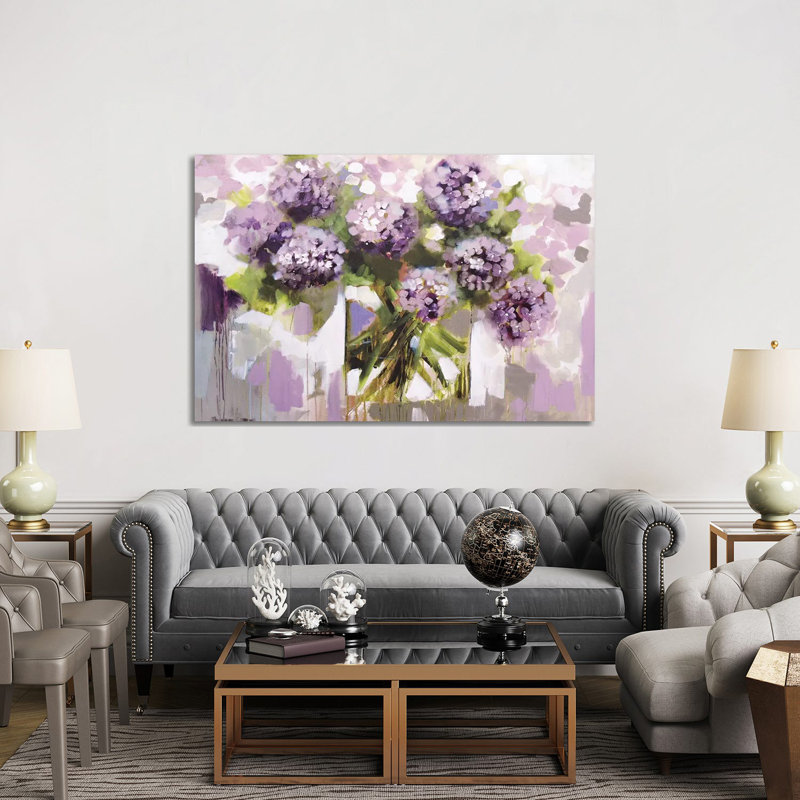 Blush Hydrangea by Amanda J. Brooks - Wrapped Canvas Painting, 152.5 cm H x 101.5 cm W