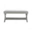 Double banc Comfort recouvert de tissu de velours, tabouret avec pieds élégants en X, coussin confortable avec passepoil, velours gris clair