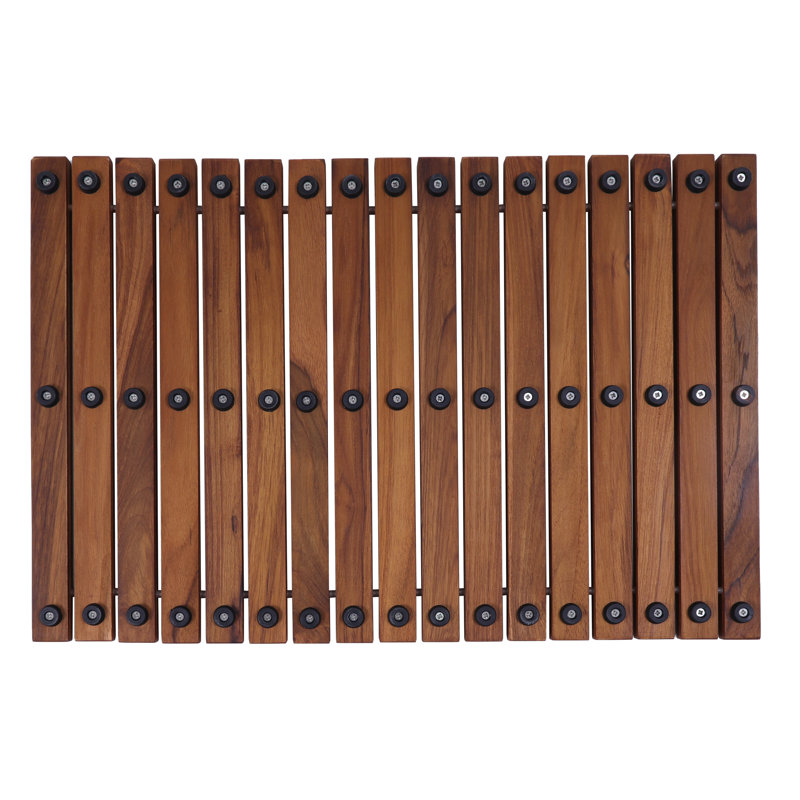 Idania Teak Non-Slip Bath Mat, Brown