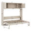 Lit escamotable double pleine grandeur avec tablette de rangement et armoire, lit escamotable escamotable horizontal escamotable