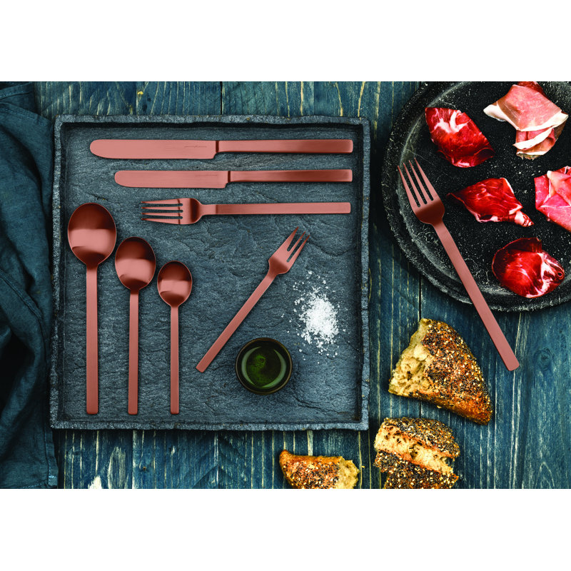 MEPRA Stile By Pininfarina Stainless Steel Flatware Set - Service for 4, Ice Bronze