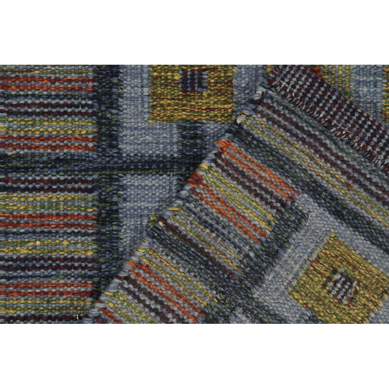 Scandinavian Wool Geometric Area Rug, Runner 3' x 8'