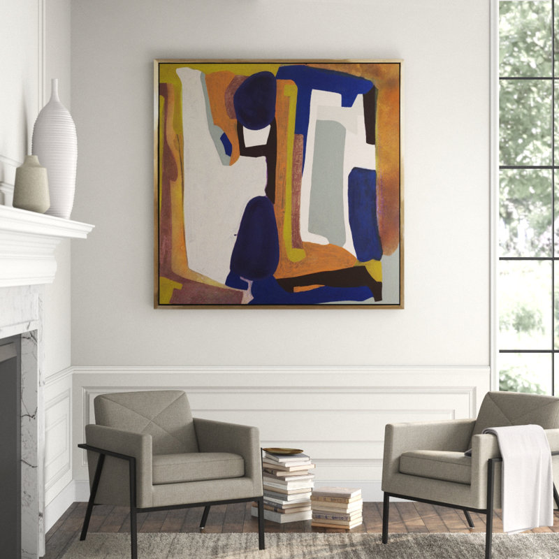 Three Figures Framed Painting Canvas