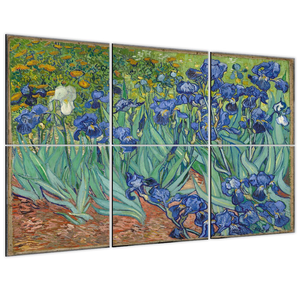 Multi Panel Wand Kunst Iris - Vincent Van Gogh Cm. 100X150 (6 Paneele)