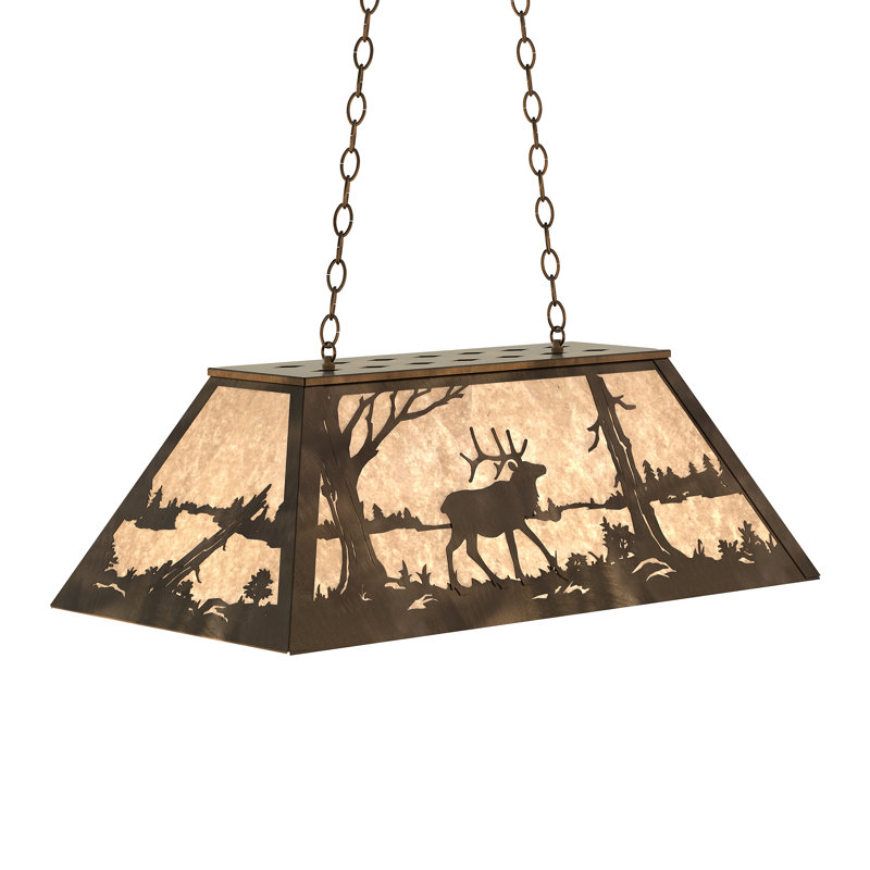 6 - Light Pendant, Silver, Antique Copper, Mica