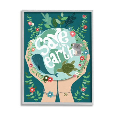 " Save The Earth Quote Whale Turtle Koala Animals " by Hannah Heemsbergen