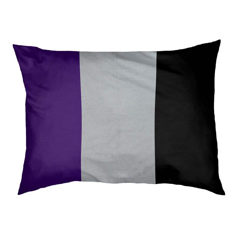 Coussin Houston, Très grand (l 50 po x P 40 po x H 17 po), Mauve / argent / noir