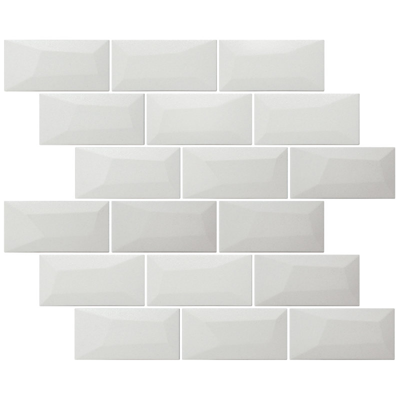 Carreau de mosaïque biseauté 2 "x 4", Blanc mat