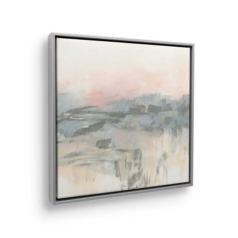«Crosshatch Fields II» par June Erica Vess, reproduction d'art sur toile, Silver, H 36 po x l 36 po