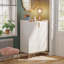 Armoire à chaussures 29,5 po, 5 niveaux, portes d'entrée - blanc / or
