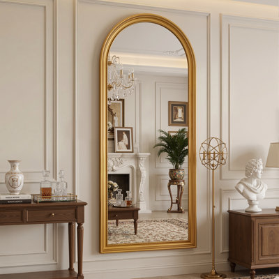 Retro-style arched full-length mirror