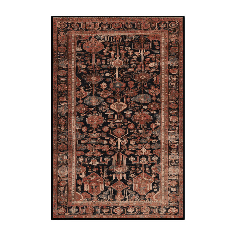 Tapis brun lavable à la machine, Rectangulaire 7 pi x 10 pi