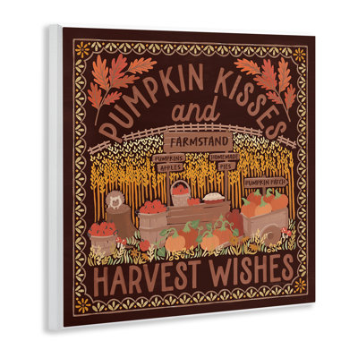 Autumn Harvest Wishes Wall Plaque Art by Laura Marshall