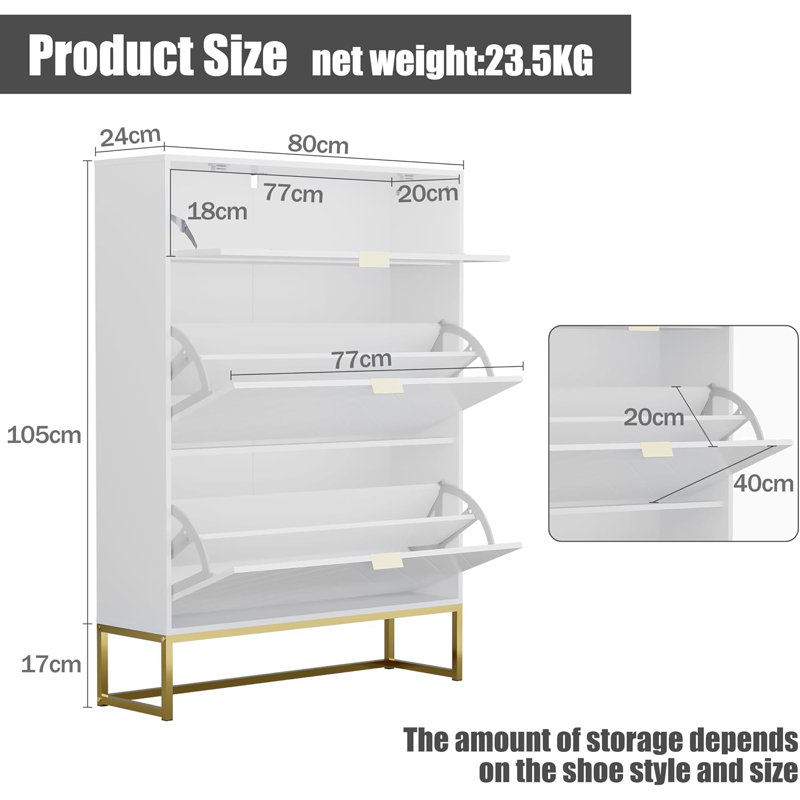 16 Pair Shoe Storage, White