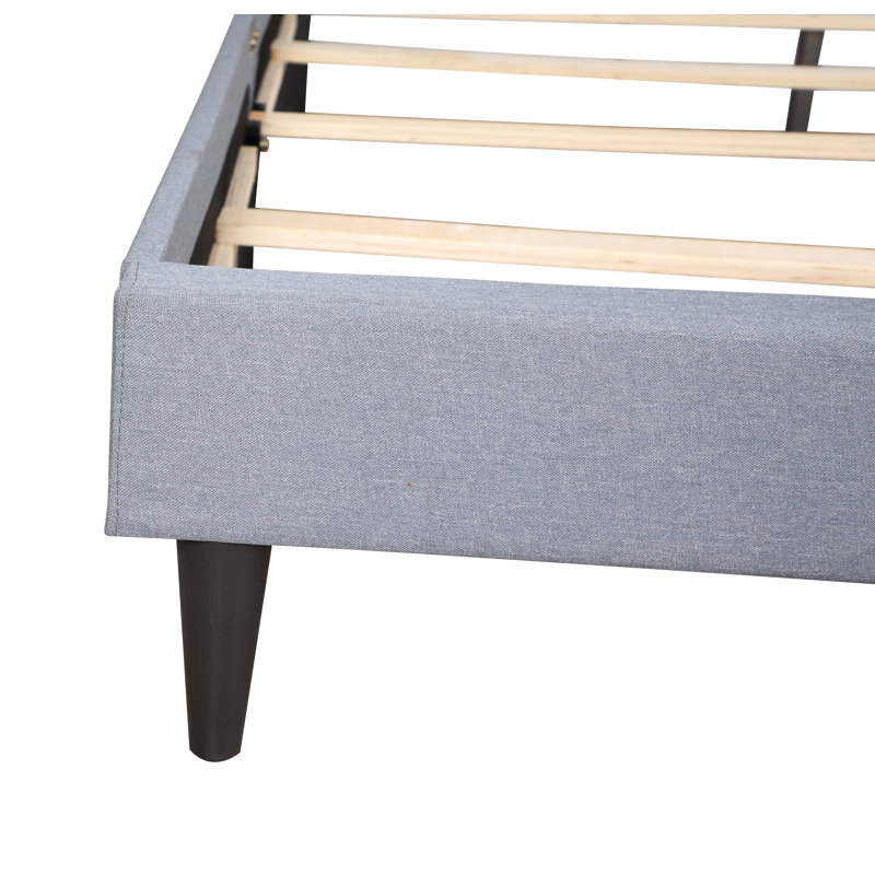 Upholstered Panel Bed, Twin, Blue