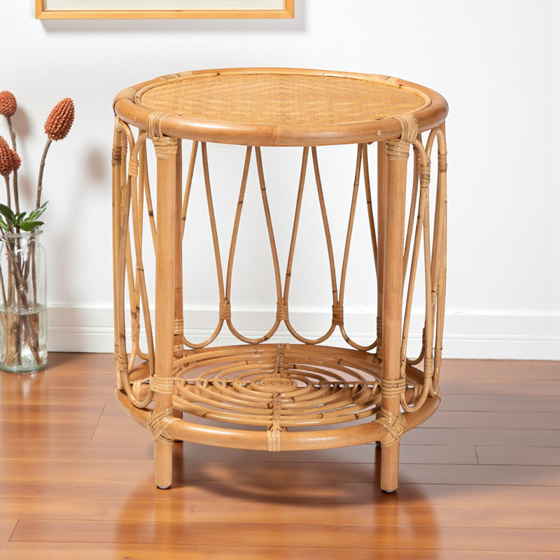 Galveston Honey Rattan End Table in Bohemian Light