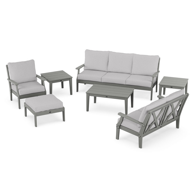 Braxton 7-Piece Deep Seating Set, Granite, Slate Grey