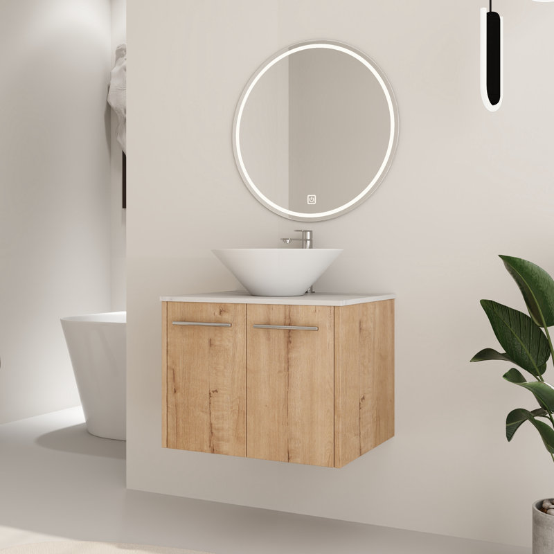 Ensemble de meuble-lavabo simple 24 po avec comptoir en céramique Beber, Conique, 24"