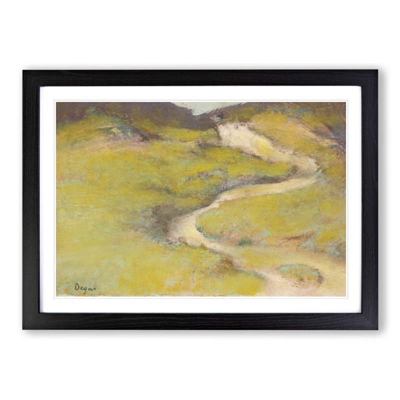 Pathway in a Field by Edgar Degas - Framed Print, Black Framed, 48cm H x 65cm W x 2cm D