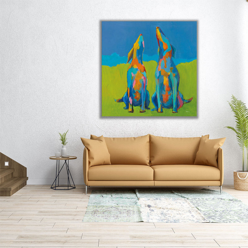 Howling Hound - reproduction d'art sur toile, H 12 po x l 12 po