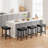 Bar Stools Set of 4, 24" Counter Height Upholstered Padded Barstools with Curved Surface