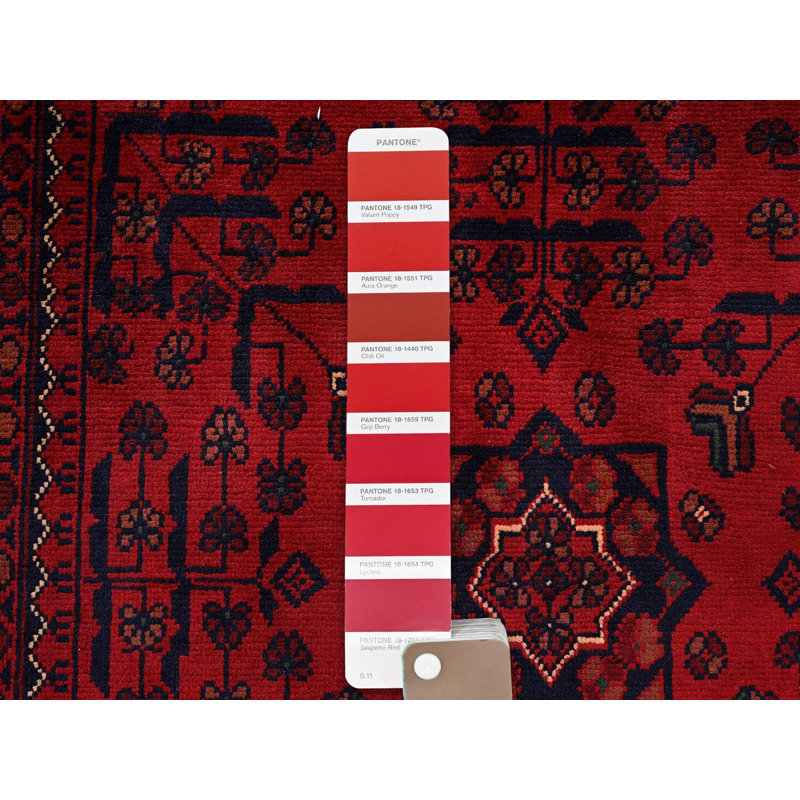 Tapis oriental rouge en laine noué à la main 3 pi 3 po x 5 pi 1 po - MOA102729