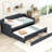 Twin Size Daybed With Trundle And 3 Container , Grey - Firm Contemporary Upholstered & Drawers, Robust Classy-1025502566