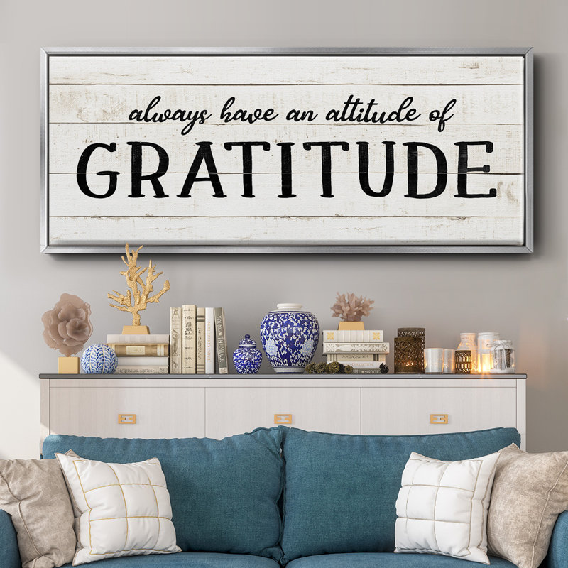 Attitude Gratitude- Framed Canvas, 20" H x 50" W