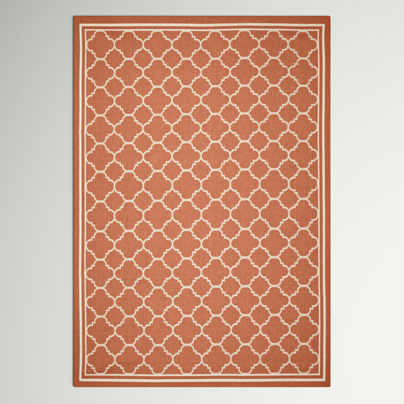 Tapis d'intérieur / extérieur à motif géométrique Herefordshire Performance, Rectangle 6 pi 7 po x 9 pi 6 po