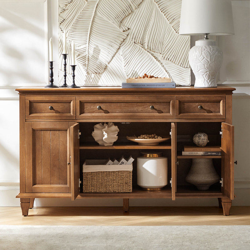 Alvieri 58" Wide 3-Drawer Sideboard, Acorn
